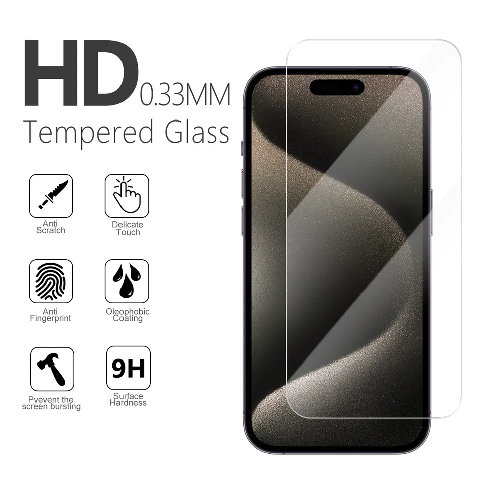 Tempered Glass Screen Protector - iPhone 15 Cases & More - Brixxa