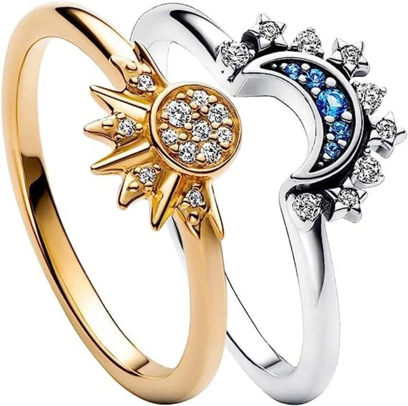 Sun & Moon Ring Set